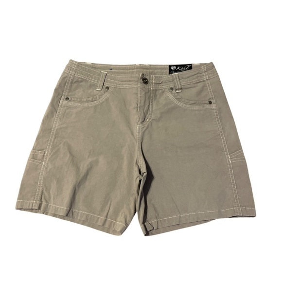 KUHL Women’s 7 Inch Hiking Shorts 8 Grey Khaki Outdoor Athletic Camping Pockets - Picture 1 of 11